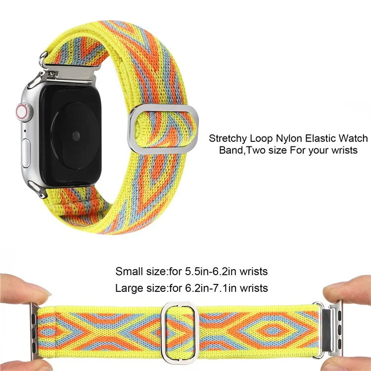 For Apple Watch Series 10 46mm / Ultra 2 Ultra 49mm /  Series 9 8 7 45mm / 6 5 4 SE (2023) SE (2022) SE 44mm / 3 2 1 42mm Watch Strap Elastic Nylon Band - Style B
