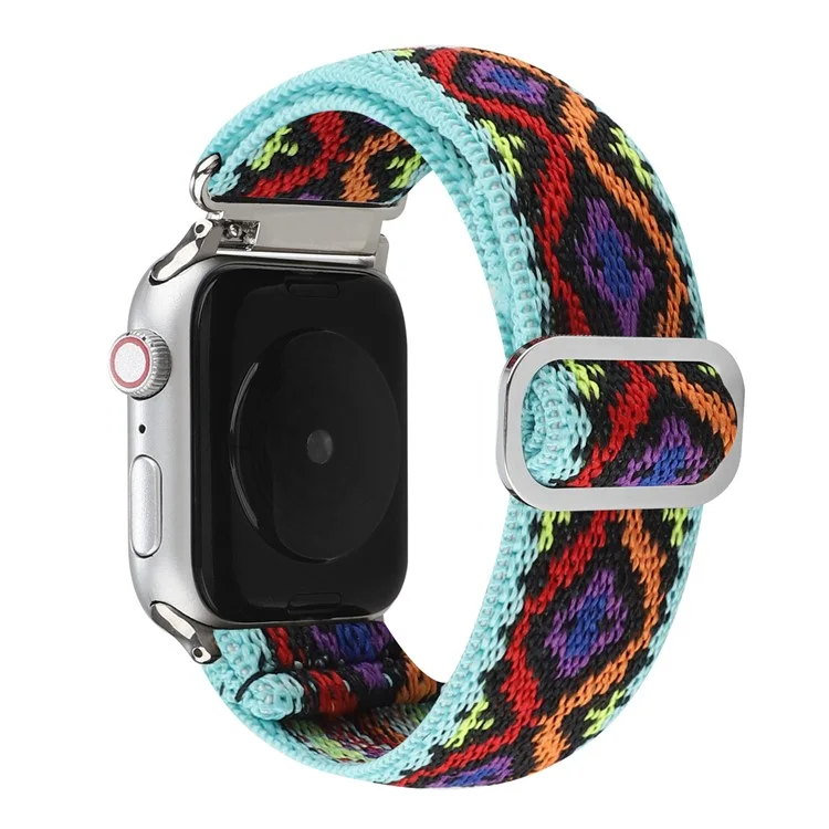 Bracelet de montre pour Apple Watch Série 10 42mm / 9 8 7 41mm / SE (2023) SE (2022) SE 6 5 4 40mm / 3 2 1 38mm Élastique Nylon Tressé Bracelet de montre - Style C