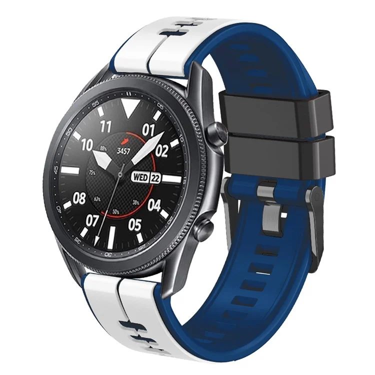 Para Huami Amazfit GTS4 Mini / GTS3 / GTS2 2E Correa de reloj de silicona de liberación rápida de 20 mm - Blanco / Azul
