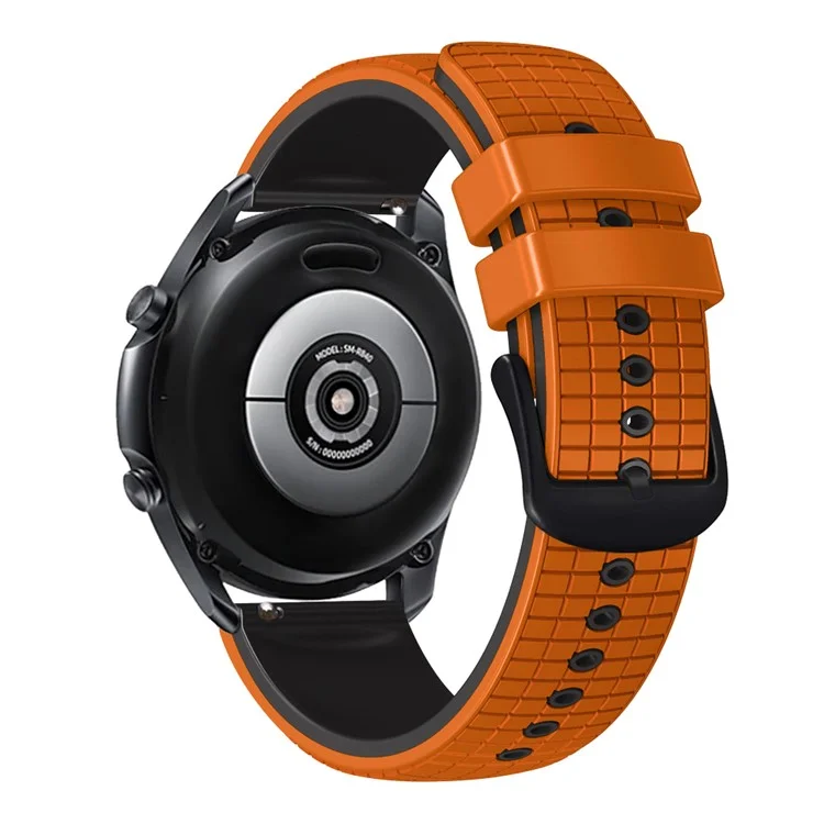 Быстросъемный ремешок для часов для Huawei Watch Buds / GT3 SE / GT3 Pro, текстура в виде сетки, двухцветные силиконовые ремешки 22 мм - оранжевый / черный