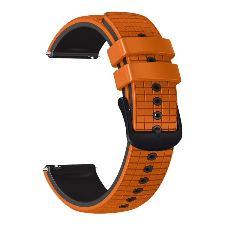 Banda de Reloj de Lanzamiento Rápido Para Buds de Huawei Watch / GT3 SE / GT3 Pro, Textura de Cuadrículas 22 mm Coras de Silicona de Doble Color - Naranja / Negro