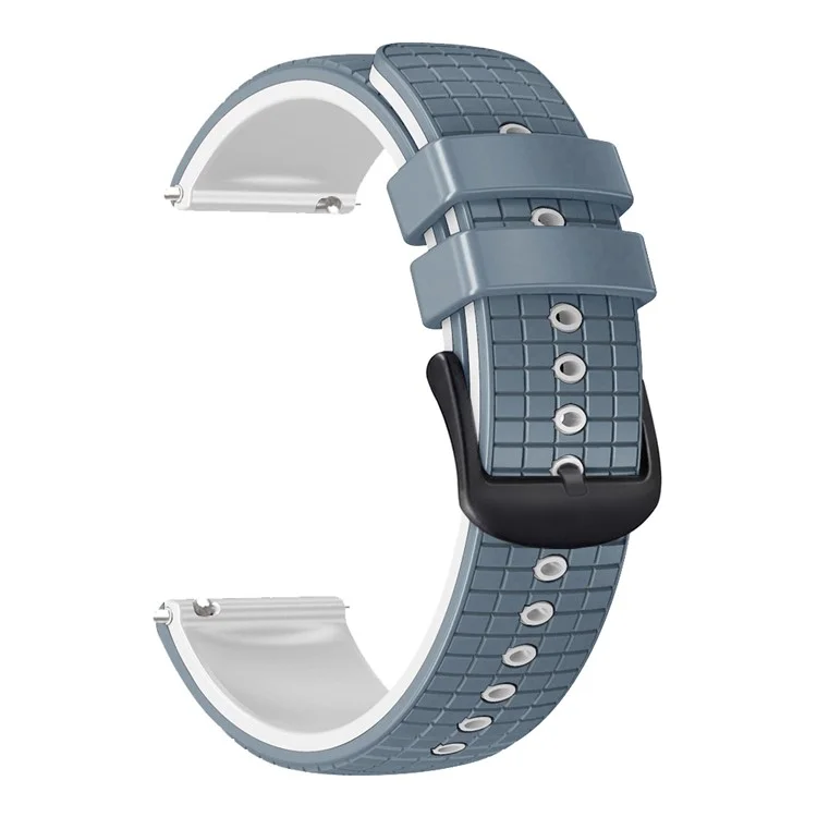 Band de Montre à Libération Rapide Pour Huawei Watch Buds / GT3 SE / GT3 Pro, Grids Texture 22 mm Stractures en Silicone en Double Couleur - Bleu / Blanc