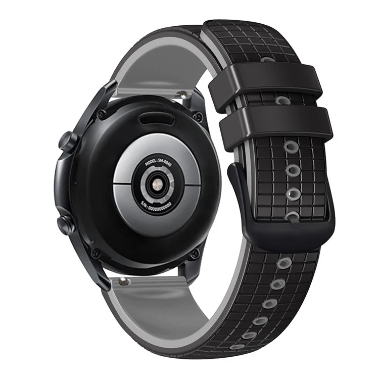 Быстроразъемный ремешок для часов для Huawei Watch Buds / GT3 SE / GT3 Pro, ремешок из силикона с текстурой в виде сетки, двухцветный, 22 мм - черный / серый