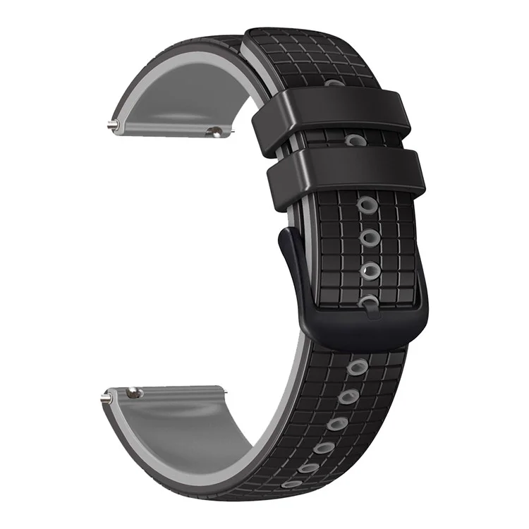 Быстроразъемный ремешок для часов для Huawei Watch Buds / GT3 SE / GT3 Pro, ремешок из силикона с текстурой в виде сетки, двухцветный, 22 мм - черный / серый