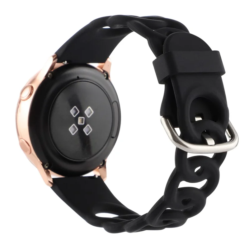 For Huami Amazfit GTS4 Mini / GTS3 / GTS 2e / GTS 2 mini Silicone Watch Strap 20mm Donut Hollow Watch Band - Black