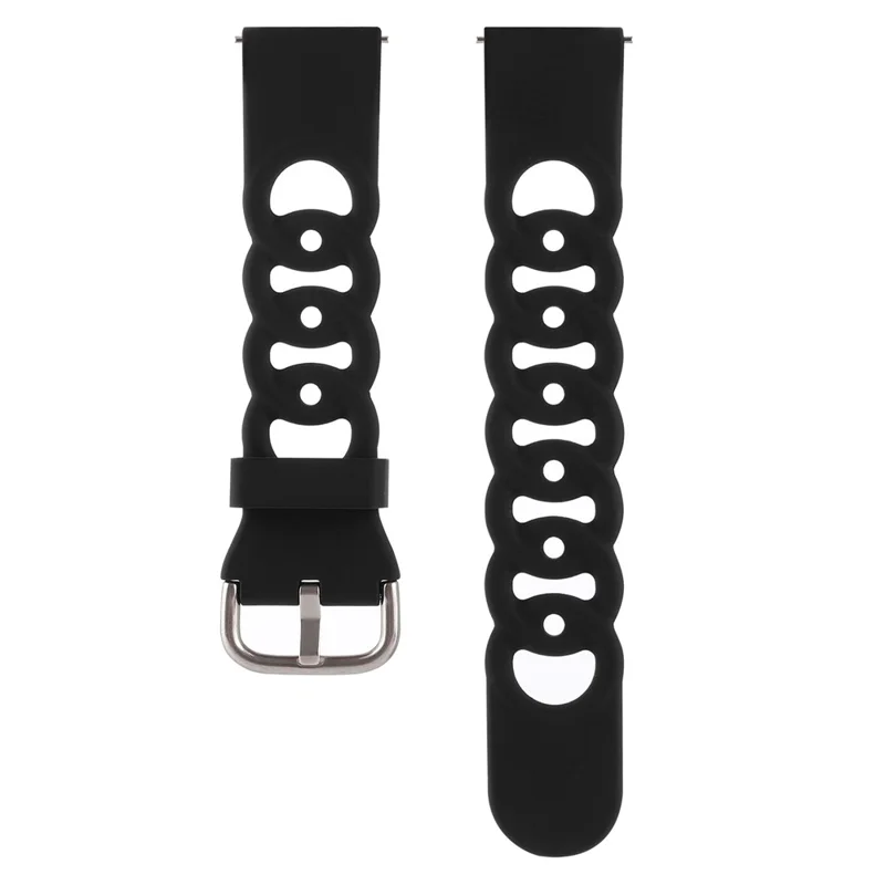 For Huami Amazfit GTS4 Mini / GTS3 / GTS 2e / GTS 2 mini Silicone Watch Strap 20mm Donut Hollow Watch Band - Black