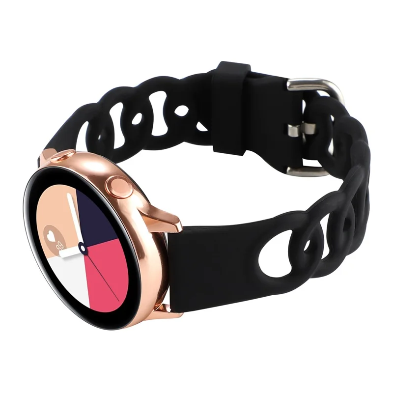 For Huami Amazfit GTS4 Mini / GTS3 / GTS 2e / GTS 2 mini Silicone Watch Strap 20mm Donut Hollow Watch Band - Black