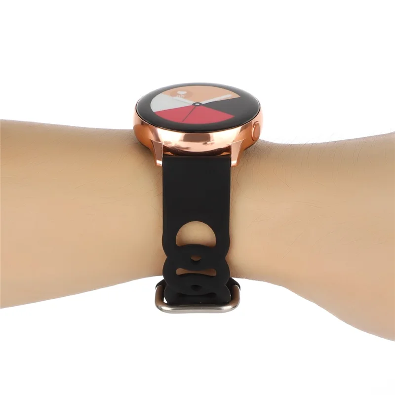 For Huami Amazfit GTS4 Mini / GTS3 / GTS 2e / GTS 2 mini Silicone Watch Strap 20mm Donut Hollow Watch Band - Black