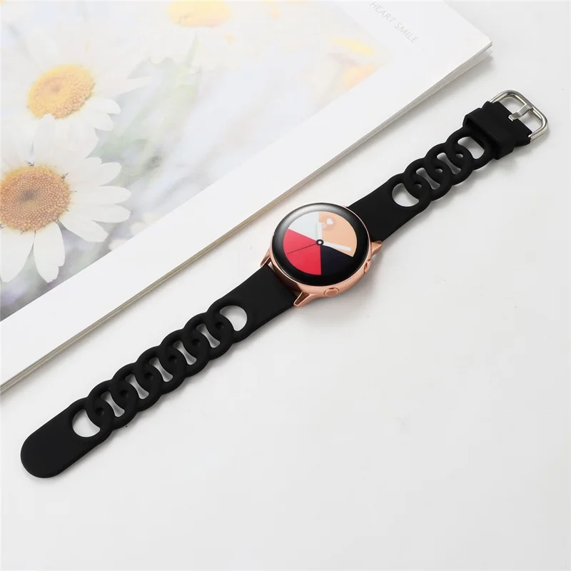 For Huami Amazfit GTS4 Mini / GTS3 / GTS 2e / GTS 2 mini Silicone Watch Strap 20mm Donut Hollow Watch Band - Black