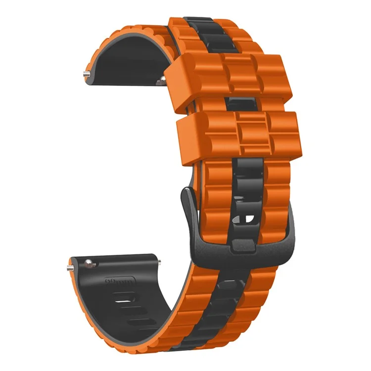 Para Huawei Watch Buds / GT 3 SE / GT 3 Pro 46mm Dual Color Watch Band 22mm Wave Grain Silicone Wrist Strap - Orange / Black