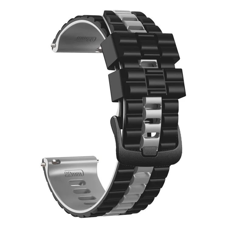 Para Huawei Watch Buds / GT 3 SE / GT 3 Pro 46mm Dual Color Watch Band 22mm Wave Grain Silicone Wrist Strap - Preto / Cinza