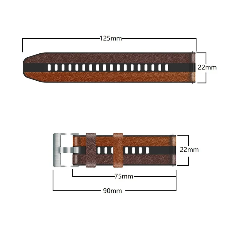 For Huawei Watch Buds / GT 3 SE / GT 3 Pro Three Color Design Leather Coated Silicone Wrist Band 22mm Replacement Watch Strap - Black / Red / White
