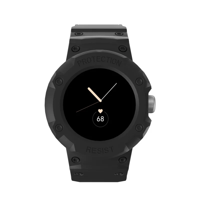 Til Google Pixel Watch 3 41 mm / Watch 2 / Pixel Watch integreret design, blød udskiftelig urrem af TPU med urets kasse - Sort