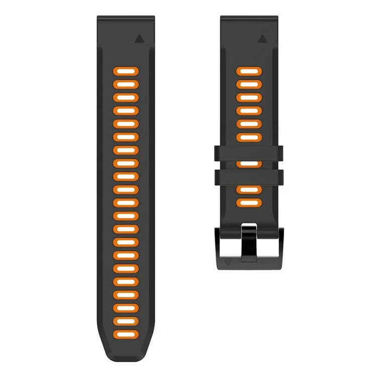 For Huami Amazfit Falcon / Coros Vertix Silicone Watchband Quick Release Watch Strap - Black / Orange