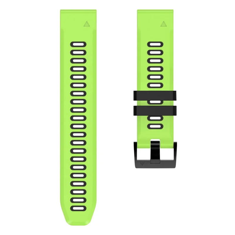 For Huami Amazfit Falcon / Coros Vertix Silicone Watchband Quick Release Watch Strap - Lime / Black
