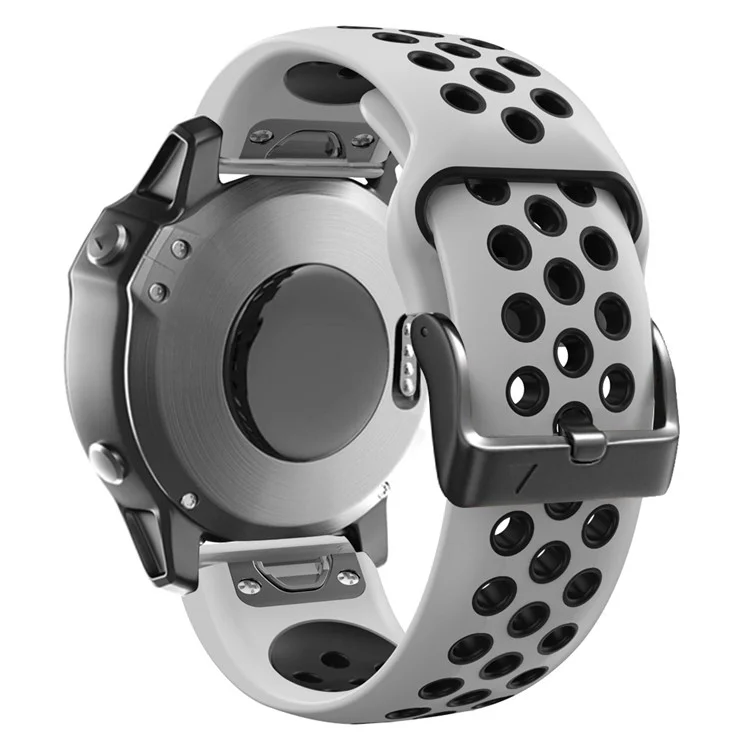 Pour Garmin Tactix Delta / Enduro / Fenix 7X Bracelet en silicone Dual Color Quick Release - Blanc / Noir