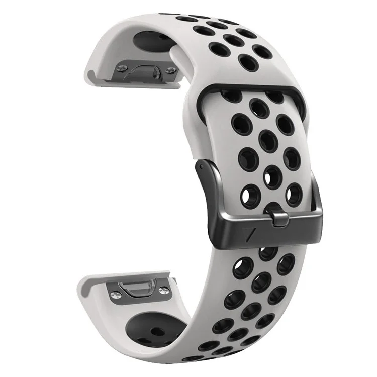 Pour Garmin Tactix Delta / Enduro / Fenix 7X Bracelet en silicone Dual Color Quick Release - Blanc / Noir