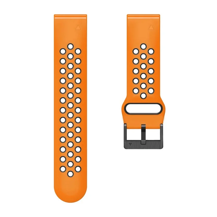 For Garmin Tactix Delta / Enduro / Fenix 7X Silicone Watch Band Dual Color Quick Release Wrist Strap - Orange / Black