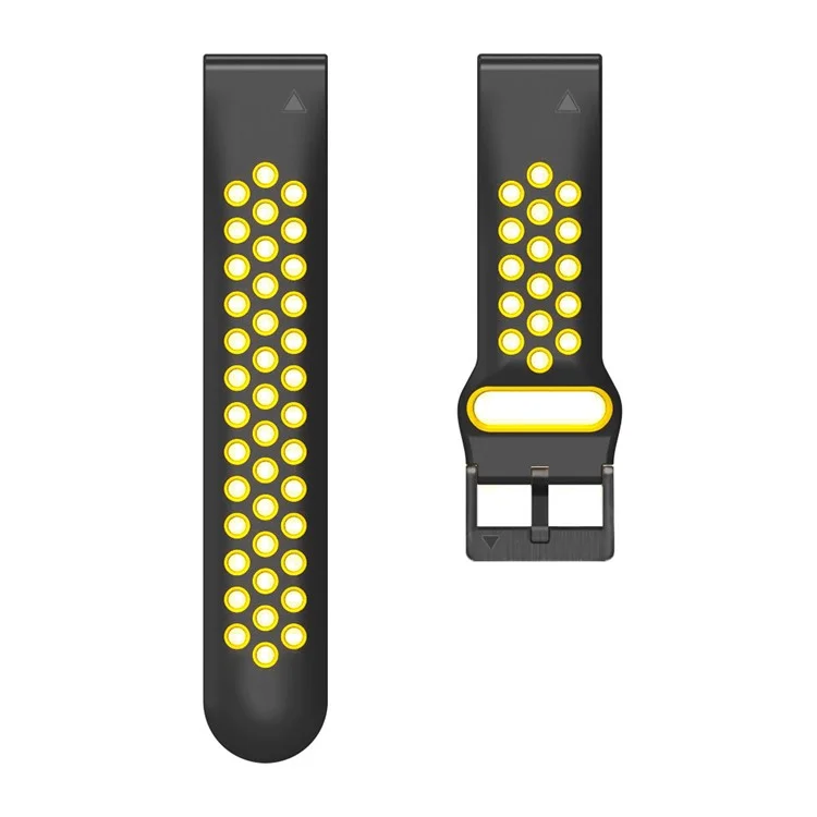 For Garmin Tactix Delta / Enduro / Fenix 7X Silicone Watch Band Dual Color Quick Release Wrist Strap - Black / Yellow