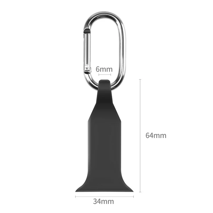 Per Apple Watch Series 10 46mm / Ultra 2 Ultra 49mm / Series 9 8 7 45mm / 6 5 4 SE (2023) SE (2022) SE 44mm / 3 2 1 42mm Smart Watch Cinturino in Silicone con Moschettone Appeso - Nero