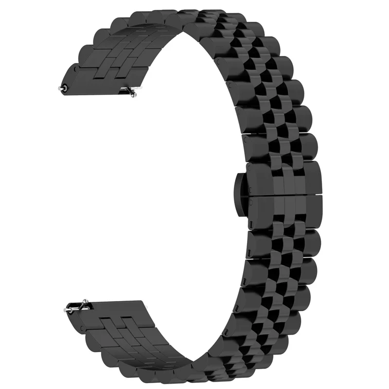 For Huawei Watch GT 4 41mm / Garmin Forerunner 265S / 255S / Vivoactive 4S Watch Strap with Tool, Spring Bar 18mm Stainless Steel Watch Band - Black