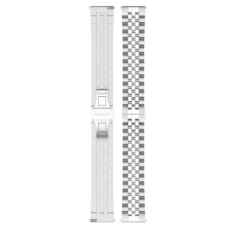 For Huawei Watch GT 4 46mm / Garmin Forerunner 955 / 965 / 945 / 265 Watch Strap with Tool, Spring Bar Stainless Steel 22mm Watch Band - Silver