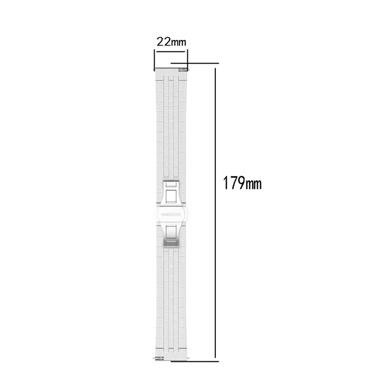 For Huawei Watch GT 4 46mm / Garmin Forerunner 955 / 965 / 945 / 265 Watch Strap with Tool, Spring Bar Stainless Steel 22mm Watch Band - Silver