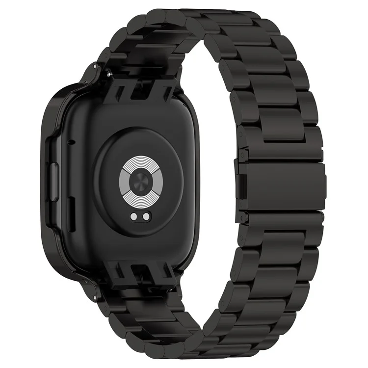 Pour Xiaomi Redmi Watch 3 / Mi Watch Lite 3 Bracelet de montre en acier inoxydable 3 perles avec boîtier de montre - Noir