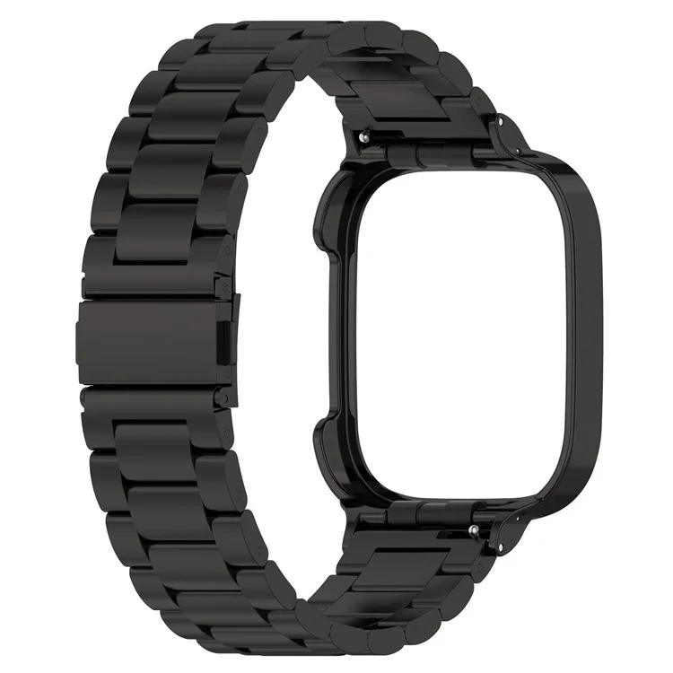 Pour Xiaomi Redmi Watch 3 / Mi Watch Lite 3 Bracelet de montre en acier inoxydable 3 perles avec boîtier de montre - Noir