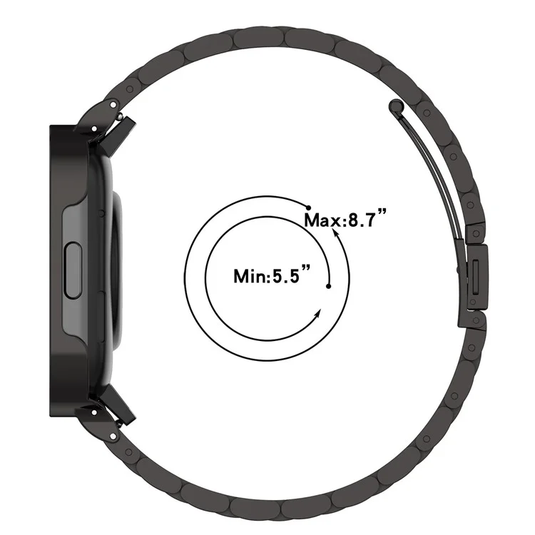 Pour Xiaomi Redmi Watch 3 / Mi Watch Lite 3 Bracelet de montre en acier inoxydable 3 perles avec boîtier de montre - Noir