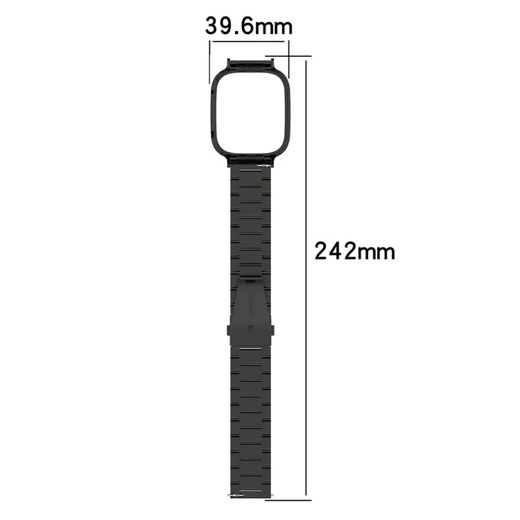 Pour Xiaomi Redmi Watch 3 / Mi Watch Lite 3 Bracelet de montre en acier inoxydable 3 perles avec boîtier de montre - Noir