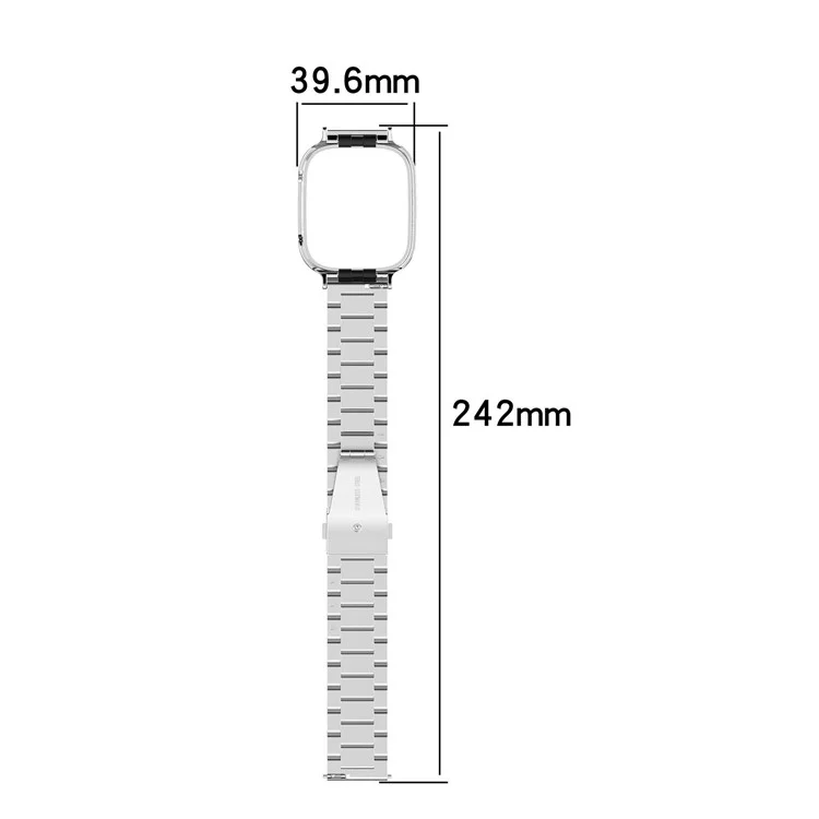 Pour Xiaomi Redmi Watch 3 / Mi Watch Lite 3 Bracelet de montre en acier inoxydable 20 mm avec boîtier de montre - Argent