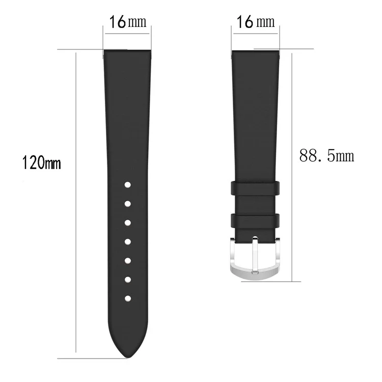 Para Huawei Band 6 / 6 Pro / Honor Band 6 / 7 Pulseira de Relógio de Couro Ajustável, Conector Preto - Branco