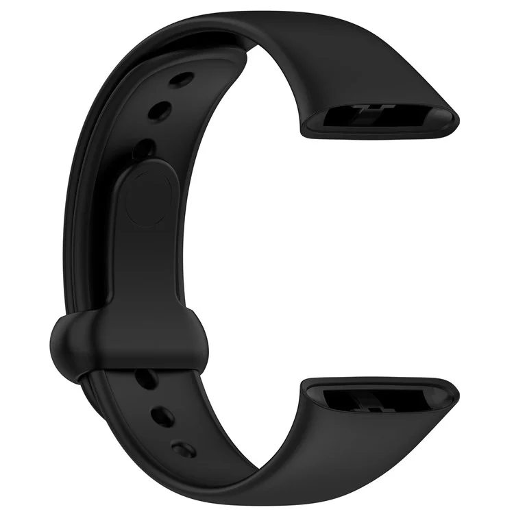 For Xiaomi Redmi Watch 3 / Mi Watch Lite 3 Silicone Watch Strap Snap Button Adjustable Watch Band - Black