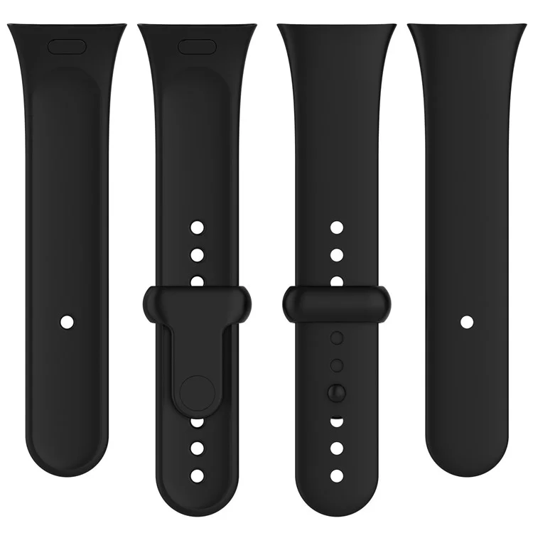 For Xiaomi Redmi Watch 3 / Mi Watch Lite 3 Silicone Watch Strap Snap Button Adjustable Watch Band - Black