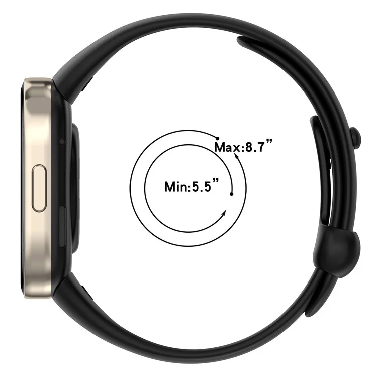 For Xiaomi Redmi Watch 3 / Mi Watch Lite 3 Silicone Watch Strap Snap Button Adjustable Watch Band - Black