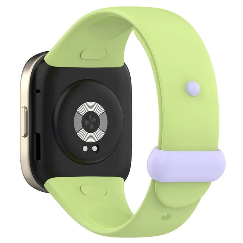 For Xiaomi Redmi Watch 3 / Mi Watch Lite 3 Silicone Watch Strap Snap Button Adjustable Watch Band - Lime / Purple Buckle