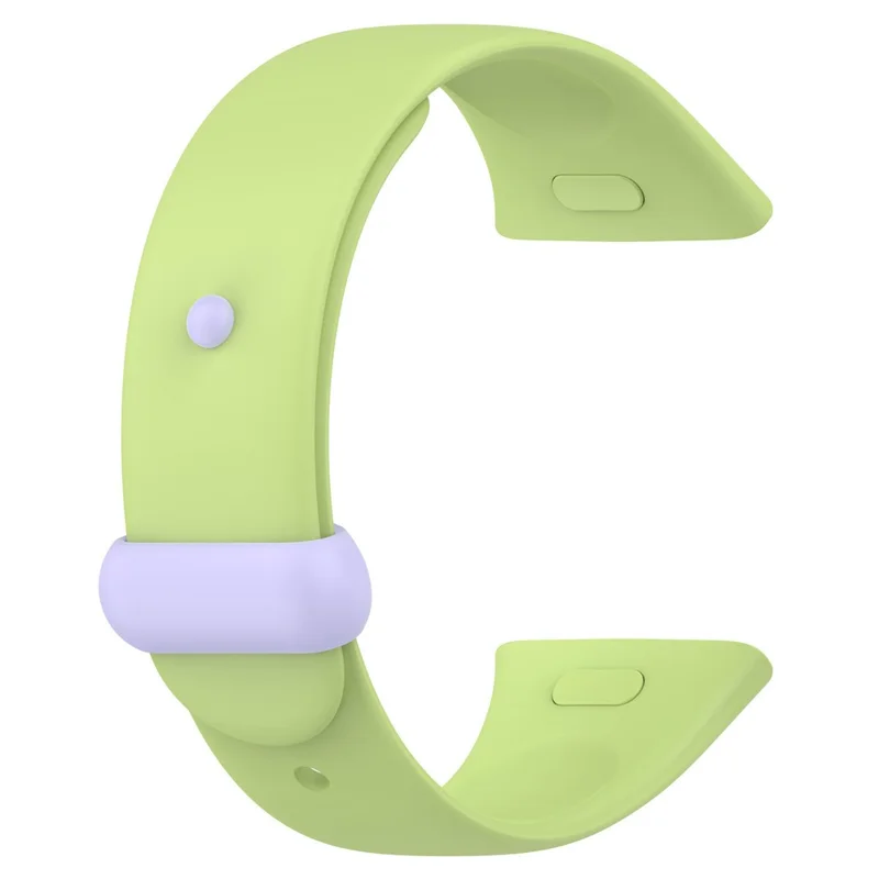 For Xiaomi Redmi Watch 3 / Mi Watch Lite 3 Silicone Watch Strap Snap Button Adjustable Watch Band - Lime / Purple Buckle
