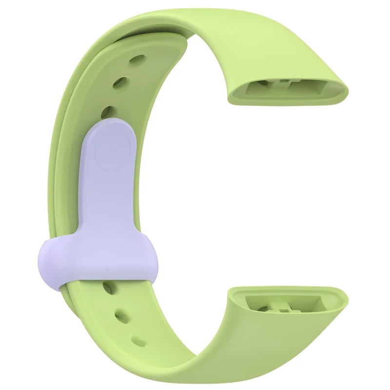 For Xiaomi Redmi Watch 3 / Mi Watch Lite 3 Silicone Watch Strap Snap Button Adjustable Watch Band - Lime / Purple Buckle