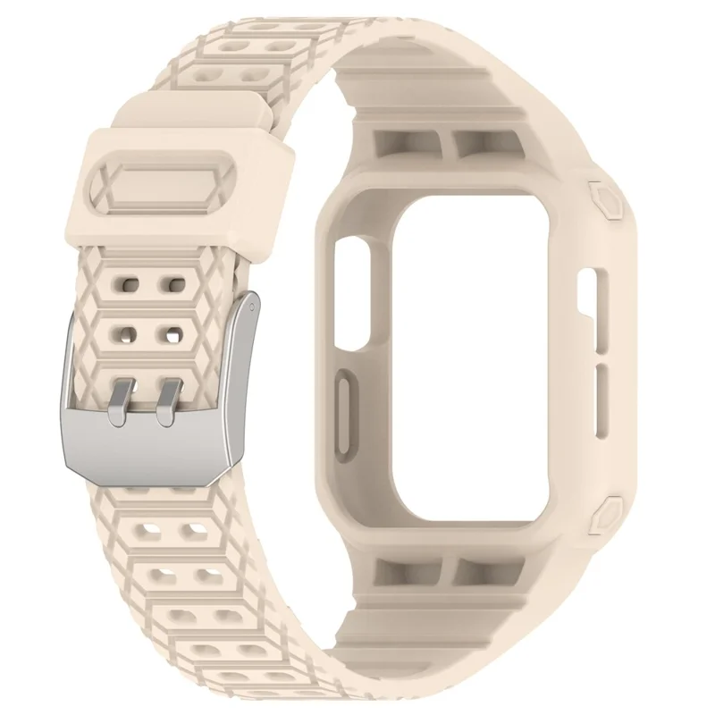 TPE Watch Strap for Apple Watch Ultra 49mm Integral Watch Band with Case - Beige