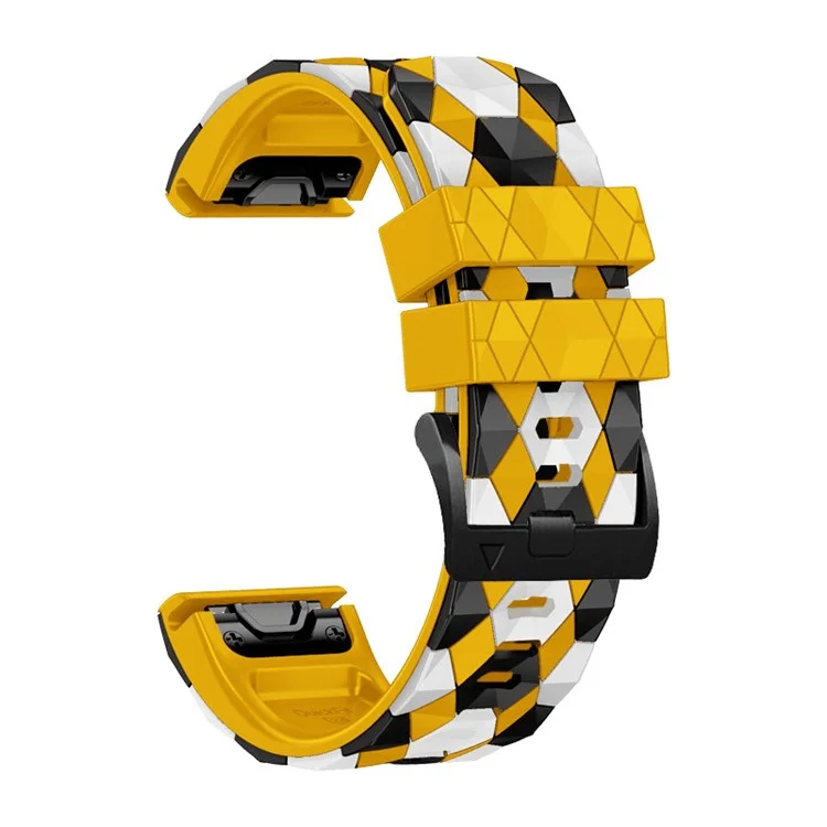 Für Garmin Fenix 7 / Descent G1 / Epix Gen2 Silikon-Armband im Football-Muster 22 mm Armband - Gelb