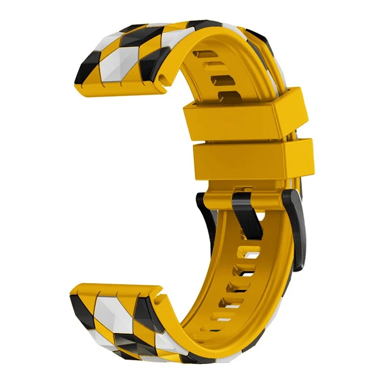 Für Garmin Fenix 7 / Descent G1 / Epix Gen2 Silikon-Armband im Football-Muster 22 mm Armband - Gelb