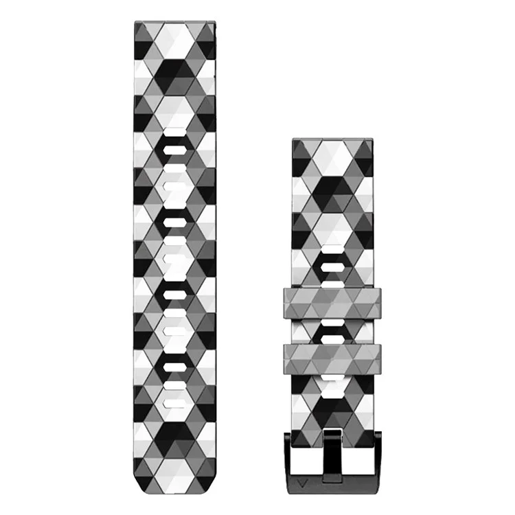 For Garmin Fenix 7X / Fenix 3 / Fenix 3 HR Silicone Watch Strap Football Pattern 26mm TPE Watch Band - Grey