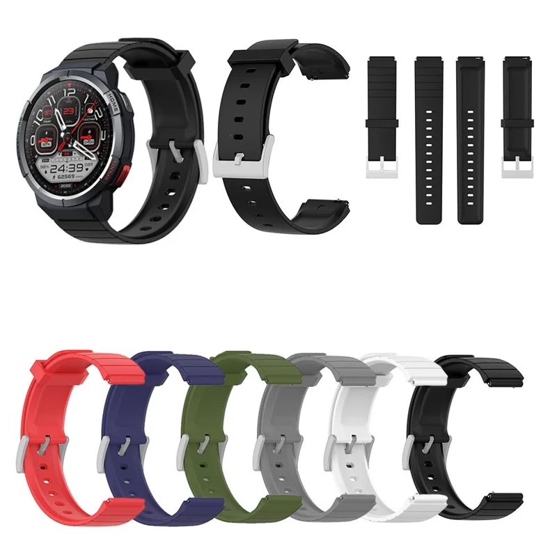 For Mibro Watch GS Silicone Watch Band Adjustable Wrist Strap Replacement - Grey