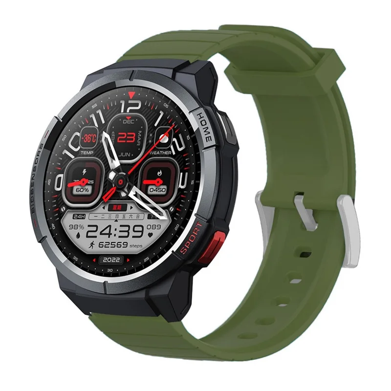 Silikonowy pasek do zegarka Mibro Watch GS, regulowany pasek na nadgarstek, zamiennik - zielony wojskowy