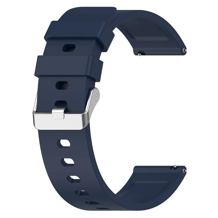 For OnePlus Nord Watch Silicone Watch Strap Adjustable Watch Band with Silver Stainless Steel Buckle - Midnight Blue