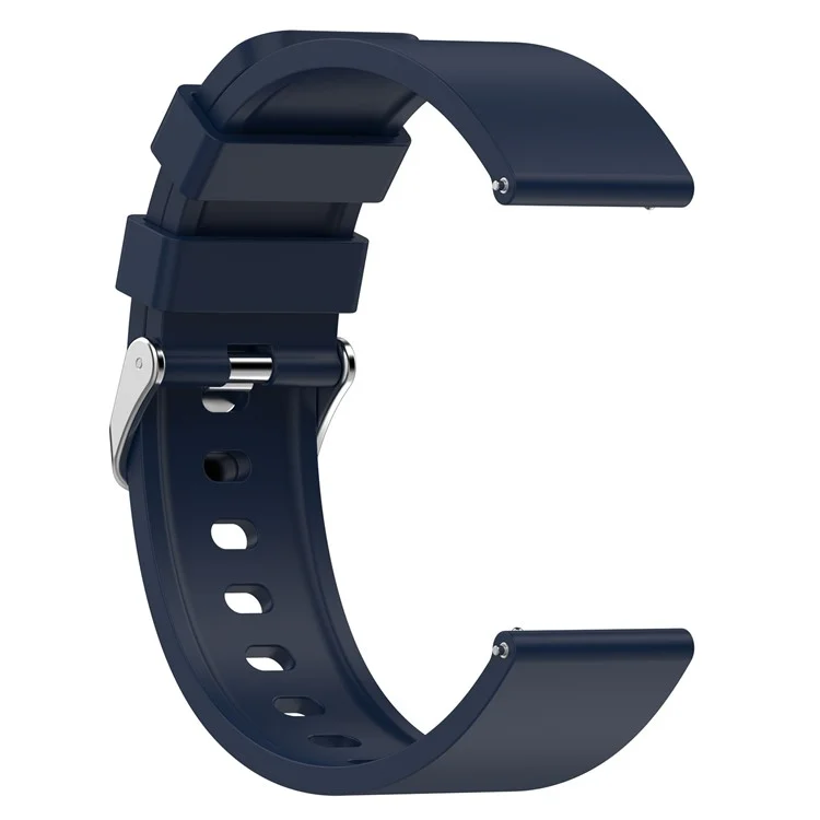 For OnePlus Nord Watch Silicone Watch Strap Adjustable Watch Band with Silver Stainless Steel Buckle - Midnight Blue