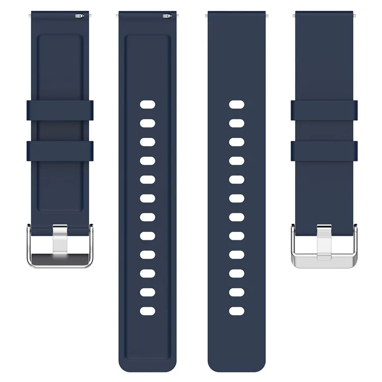 For OnePlus Nord Watch Silicone Watch Strap Adjustable Watch Band with Silver Stainless Steel Buckle - Midnight Blue