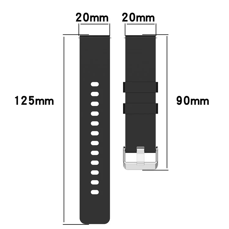 For OnePlus Nord Watch Silicone Watch Strap Adjustable Watch Band with Silver Stainless Steel Buckle - Midnight Blue