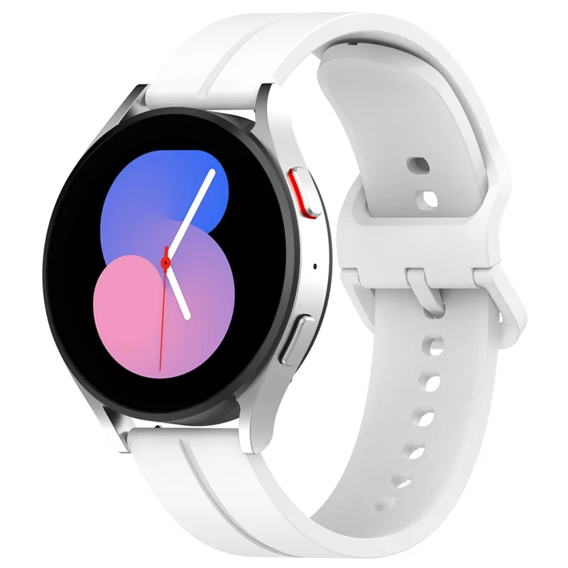 For Samsung Galaxy Watch 5 / Huawei Watch GT3 42mm / Huami Amazfit GTR Mini (A2174) Universal Silicone Watch Band 20mm Watch Strap - White